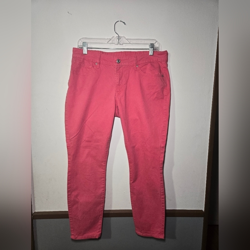 Levi's Jeans Womens 31 Pink Cotton Stretch Mid Rise Skinny 5 Pocket Casual